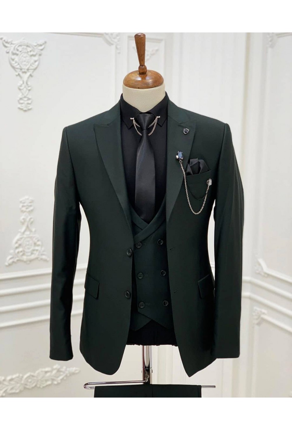 Greyish Black 3 Pcs Suit