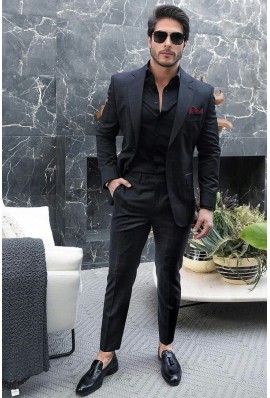 All Black 3 Pcs Suit