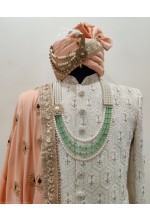Peach & White Sherwani