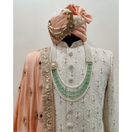 Peach & White Sherwani