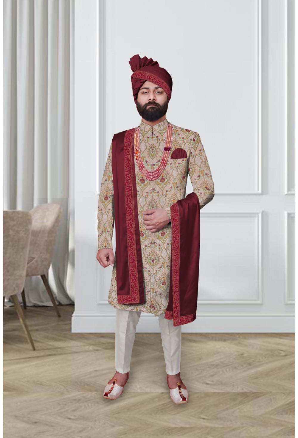 Multi Color Embroidred Sherwani