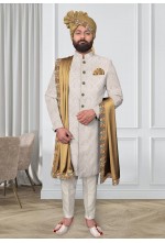 White Sequence embroidered sherwani 