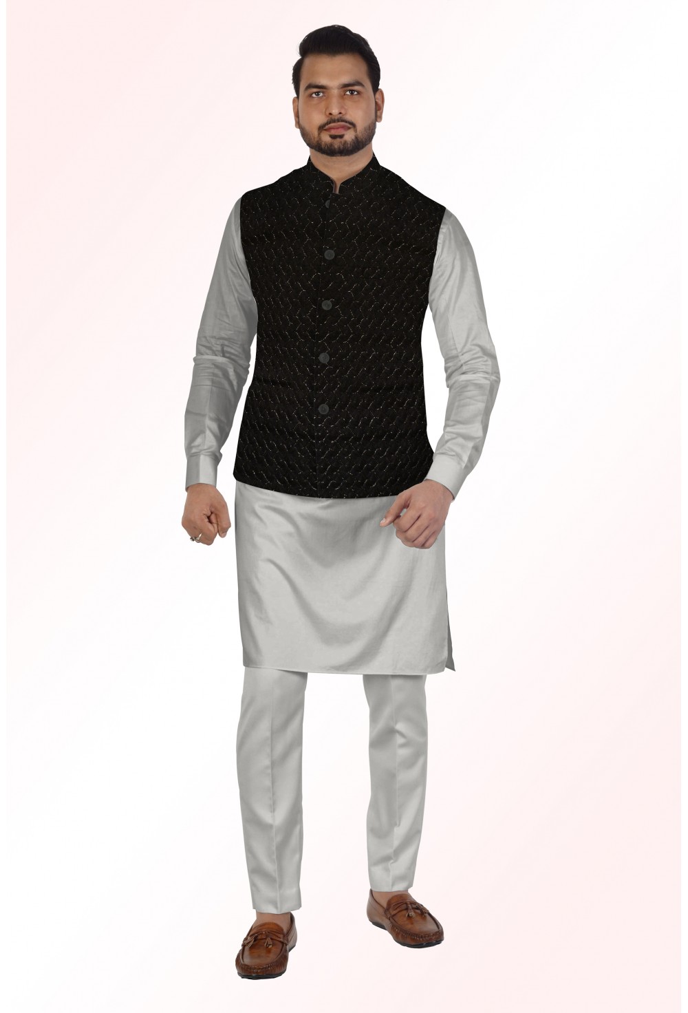 W pattern Kurta Jacket 