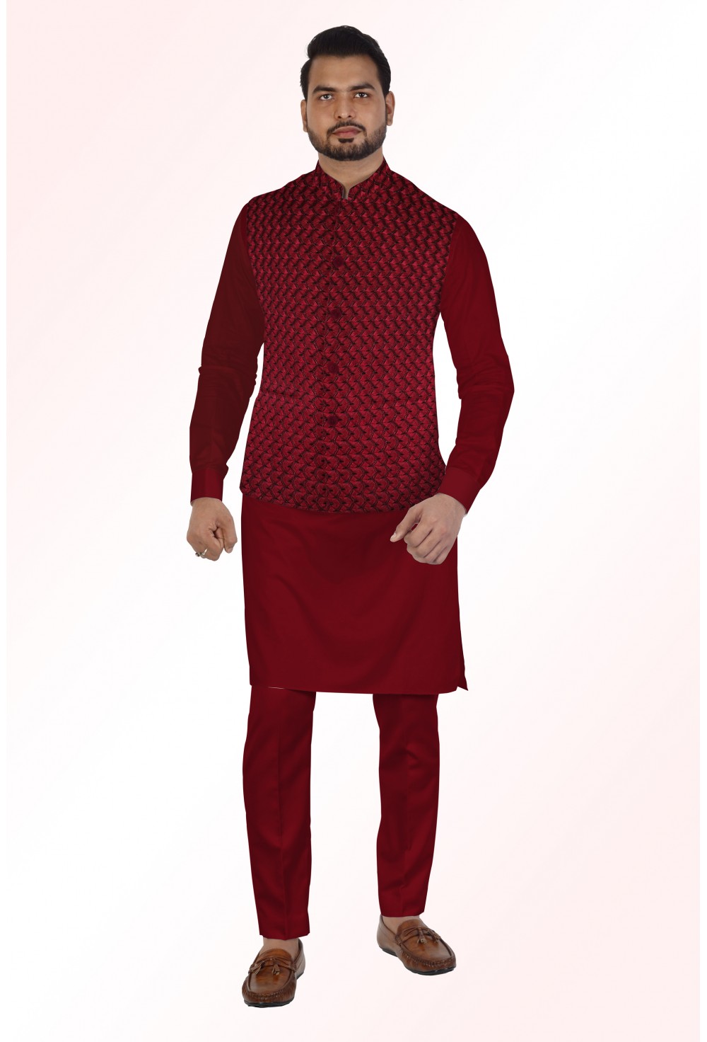 W Pattern Nehru Jacket