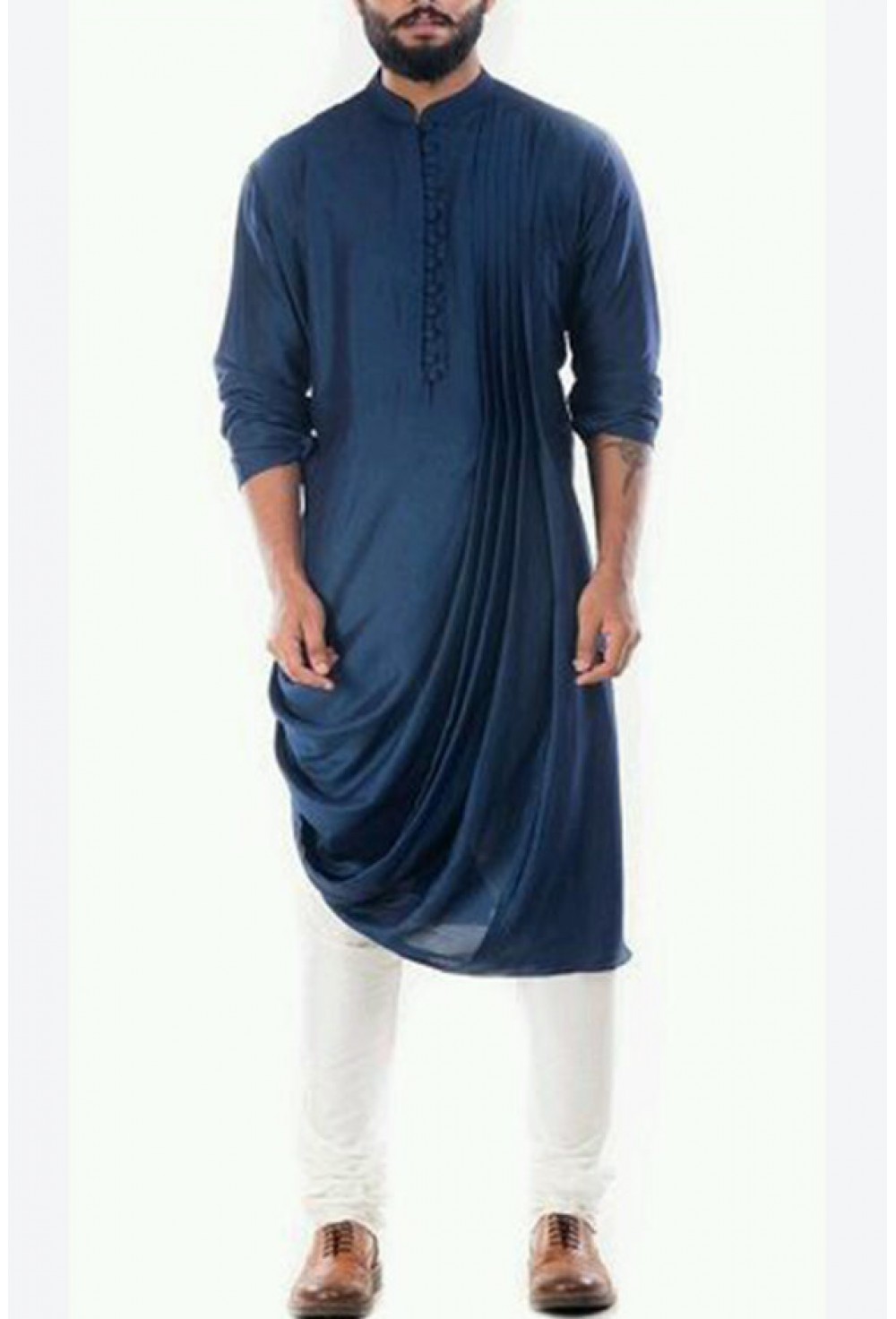 Blue drape kurta