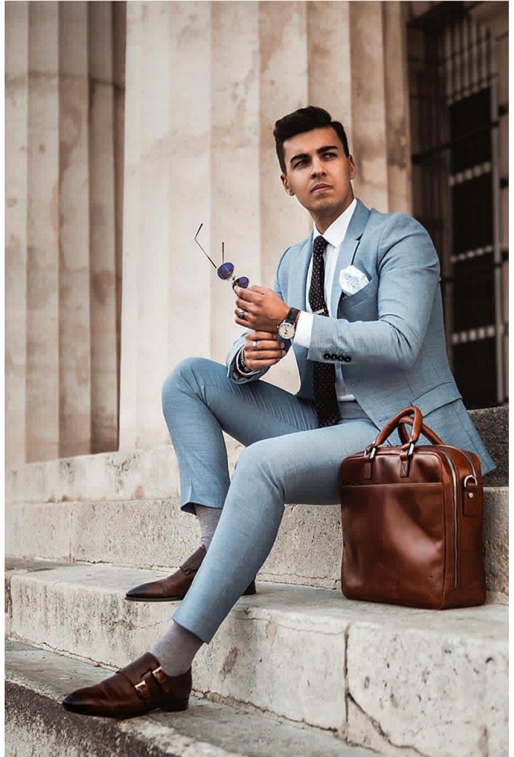 Greyish Blue 2-Piece Suit