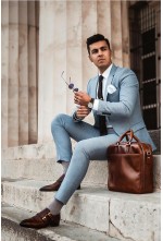 Greyish Blue 2-Piece Suit