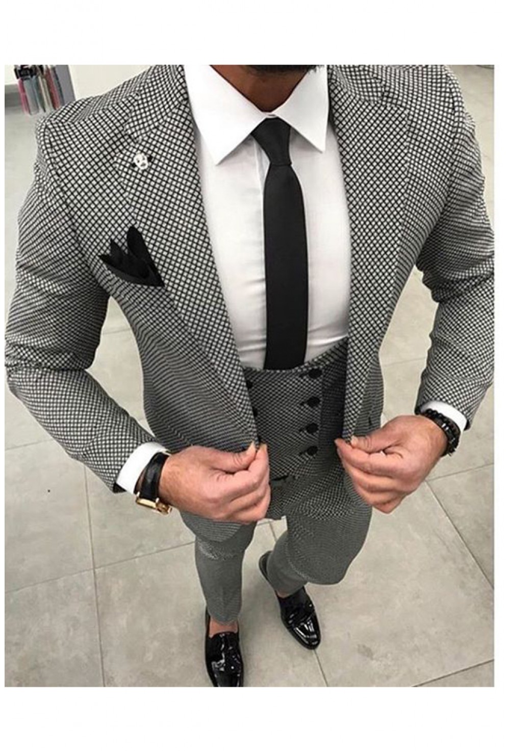 Mini Check 4-piece Suit