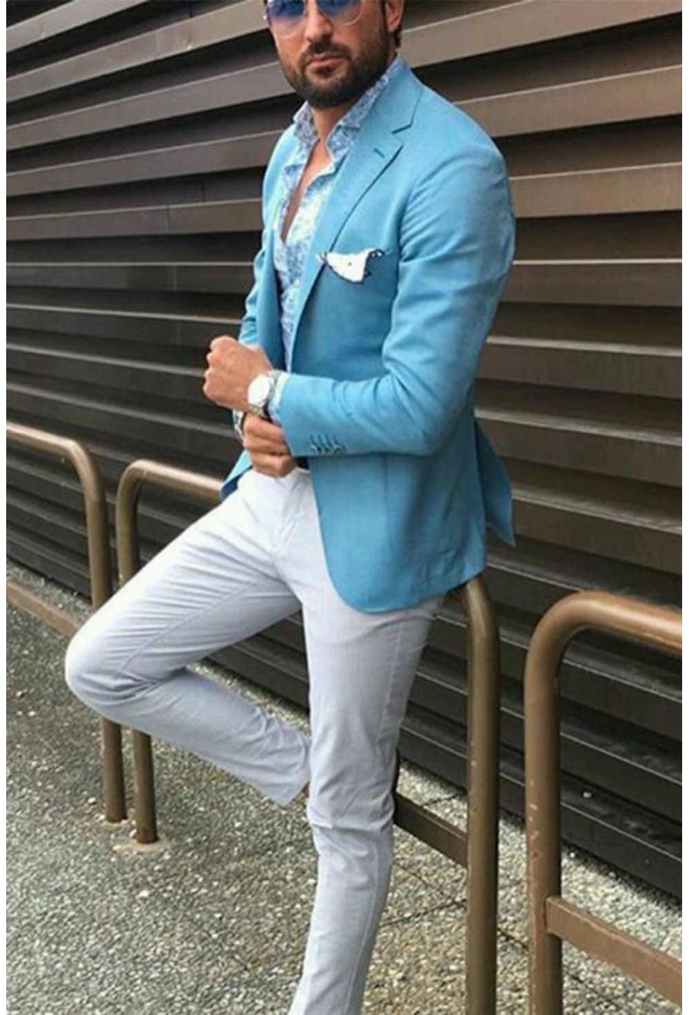 Sky Blue Casual Blazer