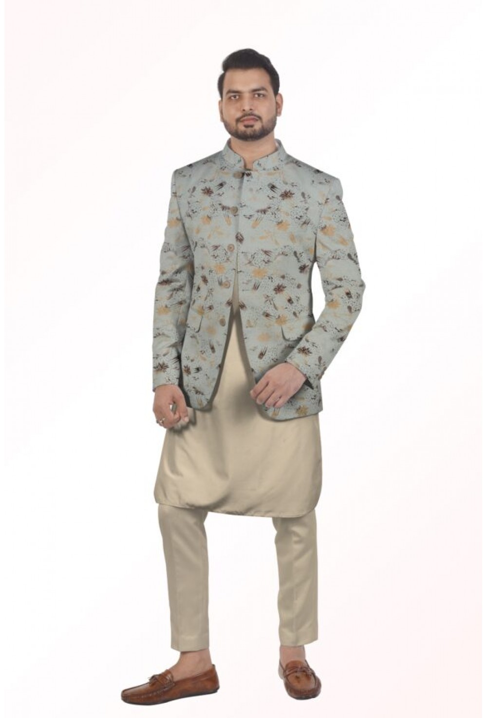 Bandgala with designer fabric