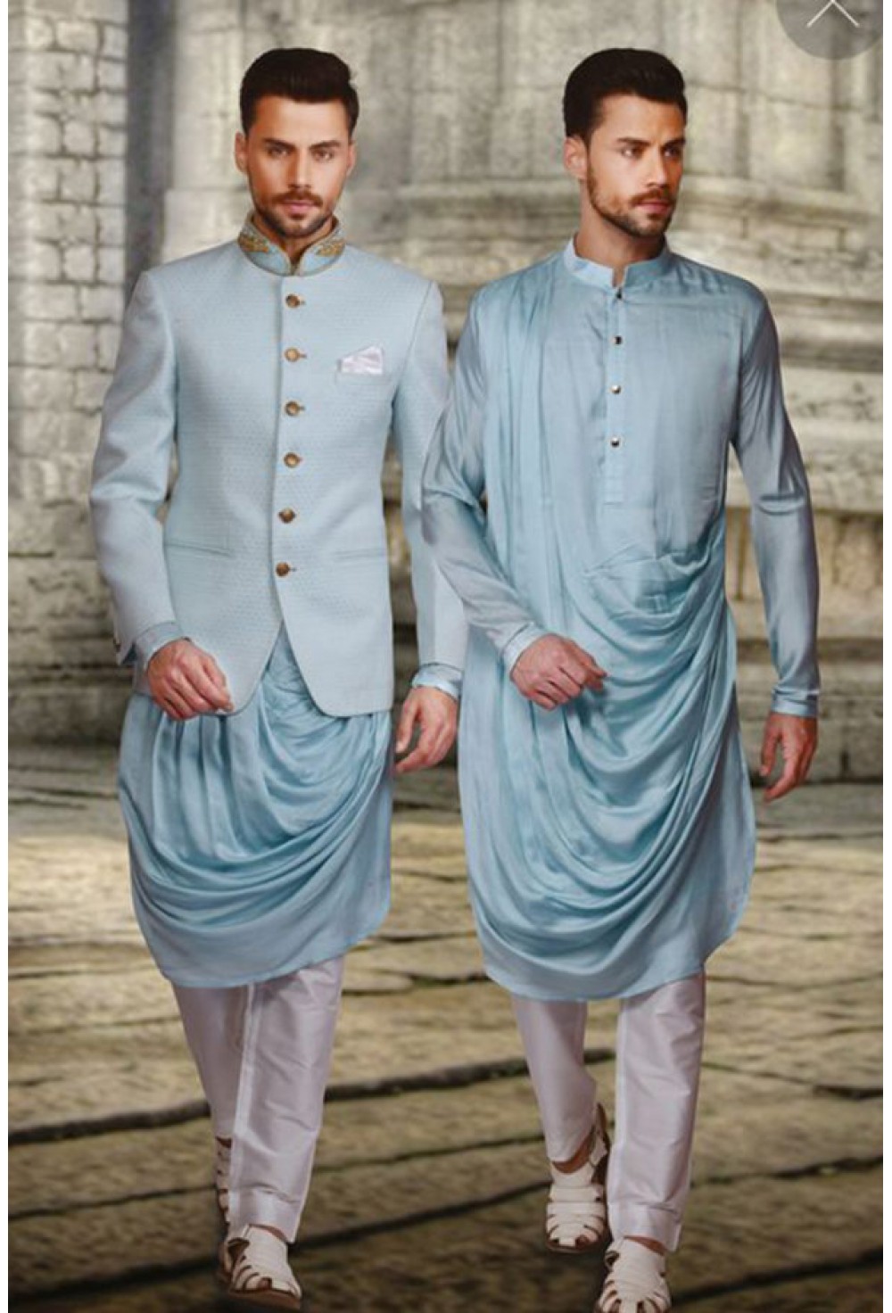 Drape Kurta With Bandgala