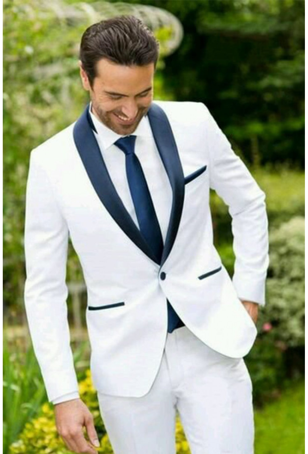 Shawl Lapel White Suit