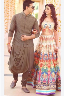 Nehru Jacket With Drape Kurta