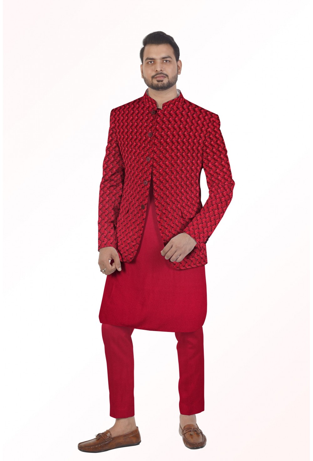 Bandgala with W pattern fabric