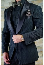Honey-comb black suit
