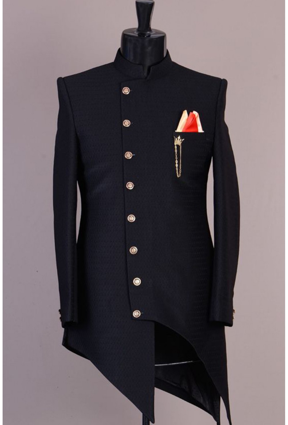 Black Jaquard Indo-western