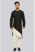 Black & white designed kurta