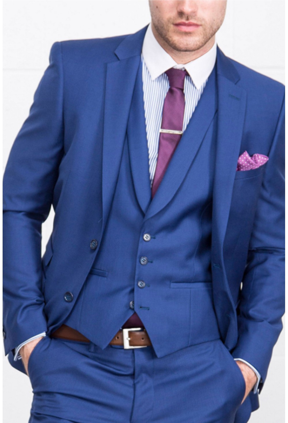 Blue 3 pcs suit