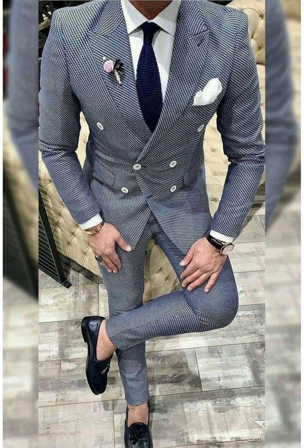 Double Breasted Tuxedo Suit