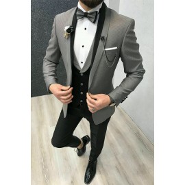 Grey micro dot tuxedo