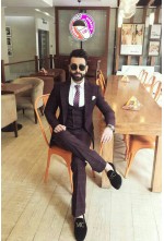 Hidden Check Wine Suit