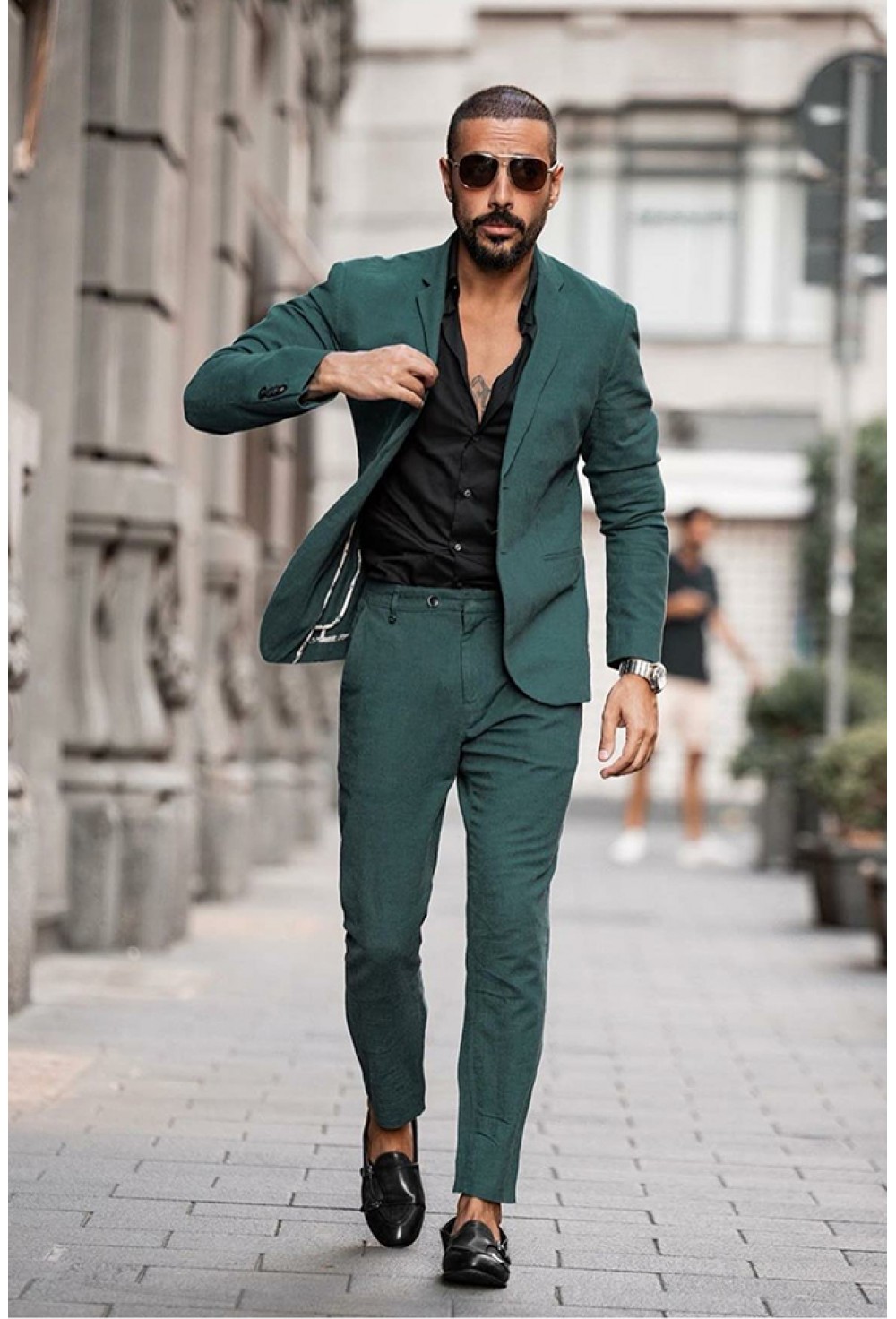 Pea Green Mens Suit