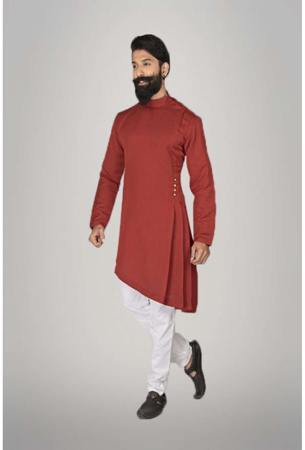Red designed kurta