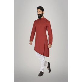 Red designed kurta