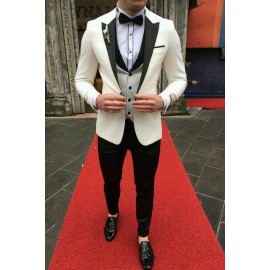 WHITE TUXEDO with Black trouser