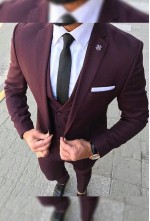 Single Vested Wine Suit