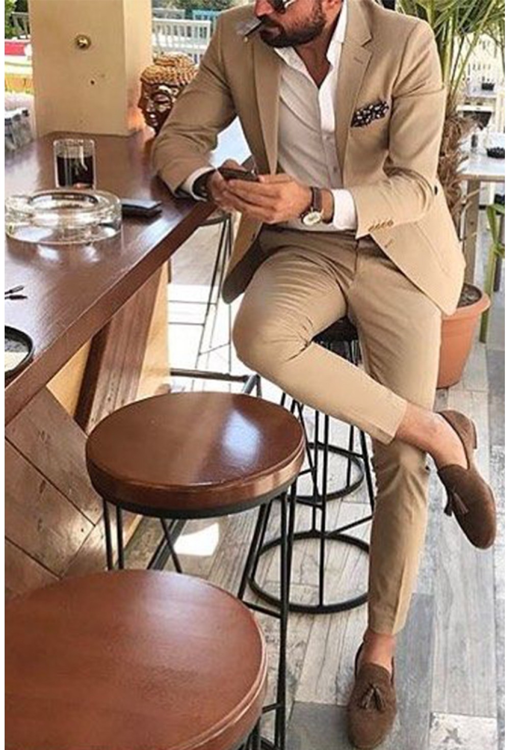 Beige 2-piece Suit