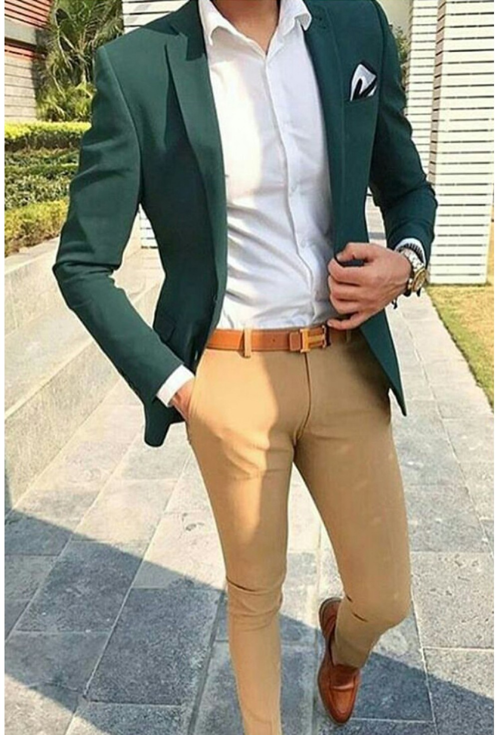 Casual Green Blazer