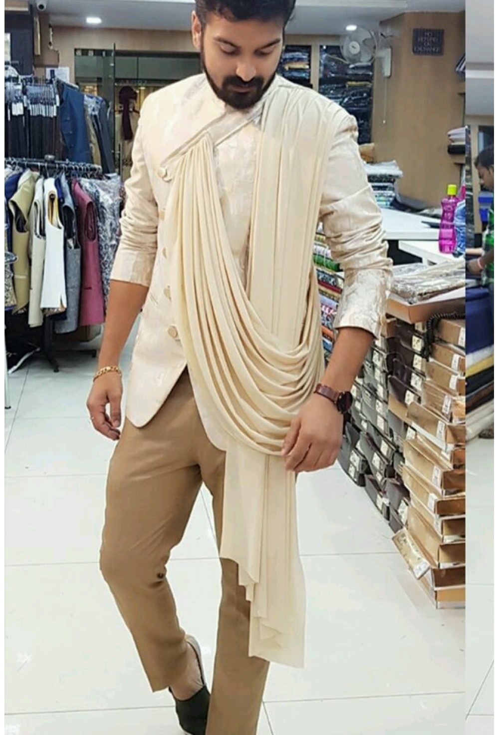 Drape design bandhgala