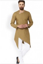 Khakkee neck less designed kurta