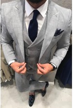 Lapel Vest Grey Suit