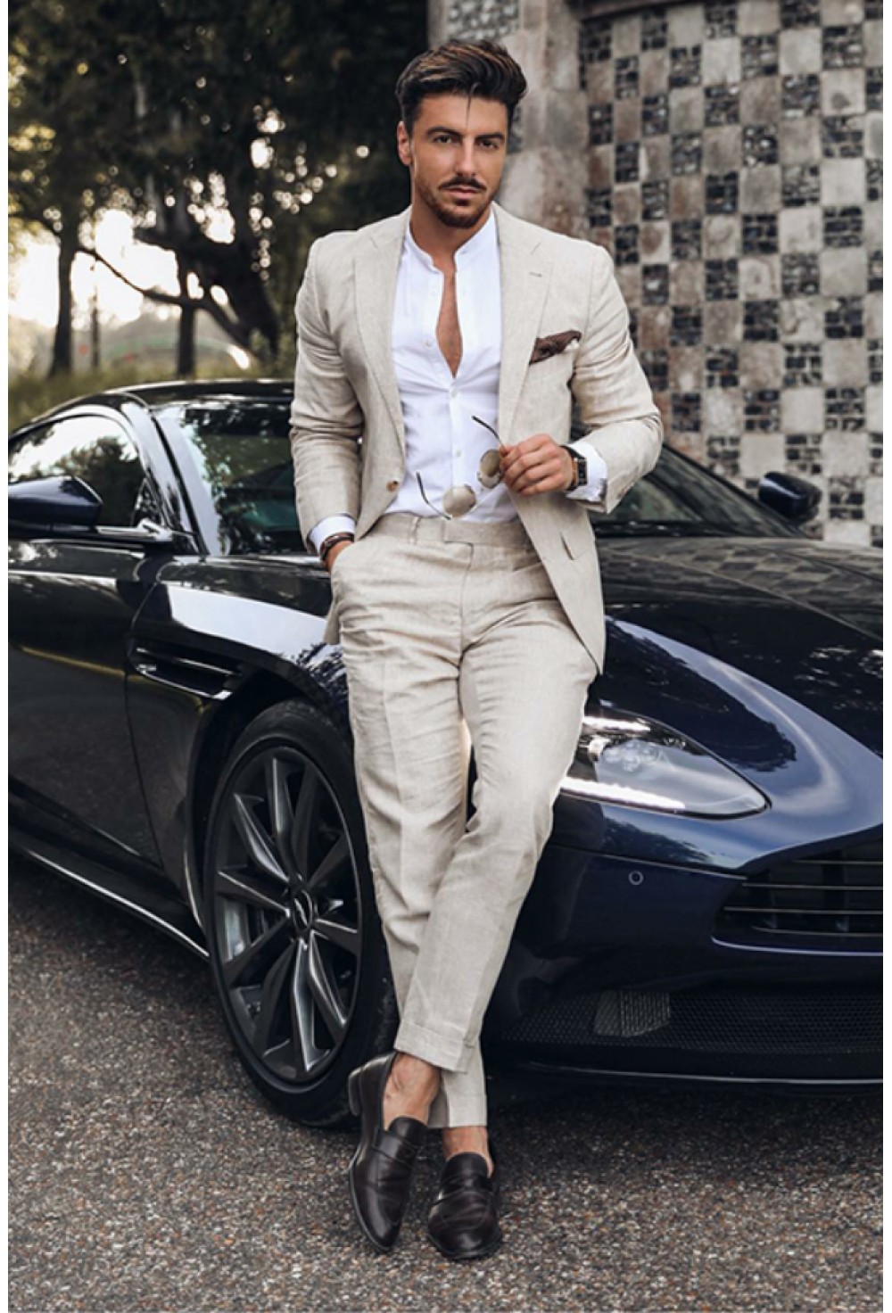 Linen off white suit