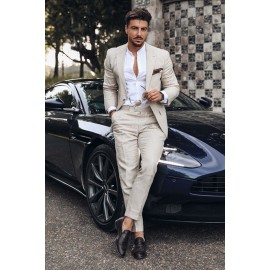 Linen off white suit