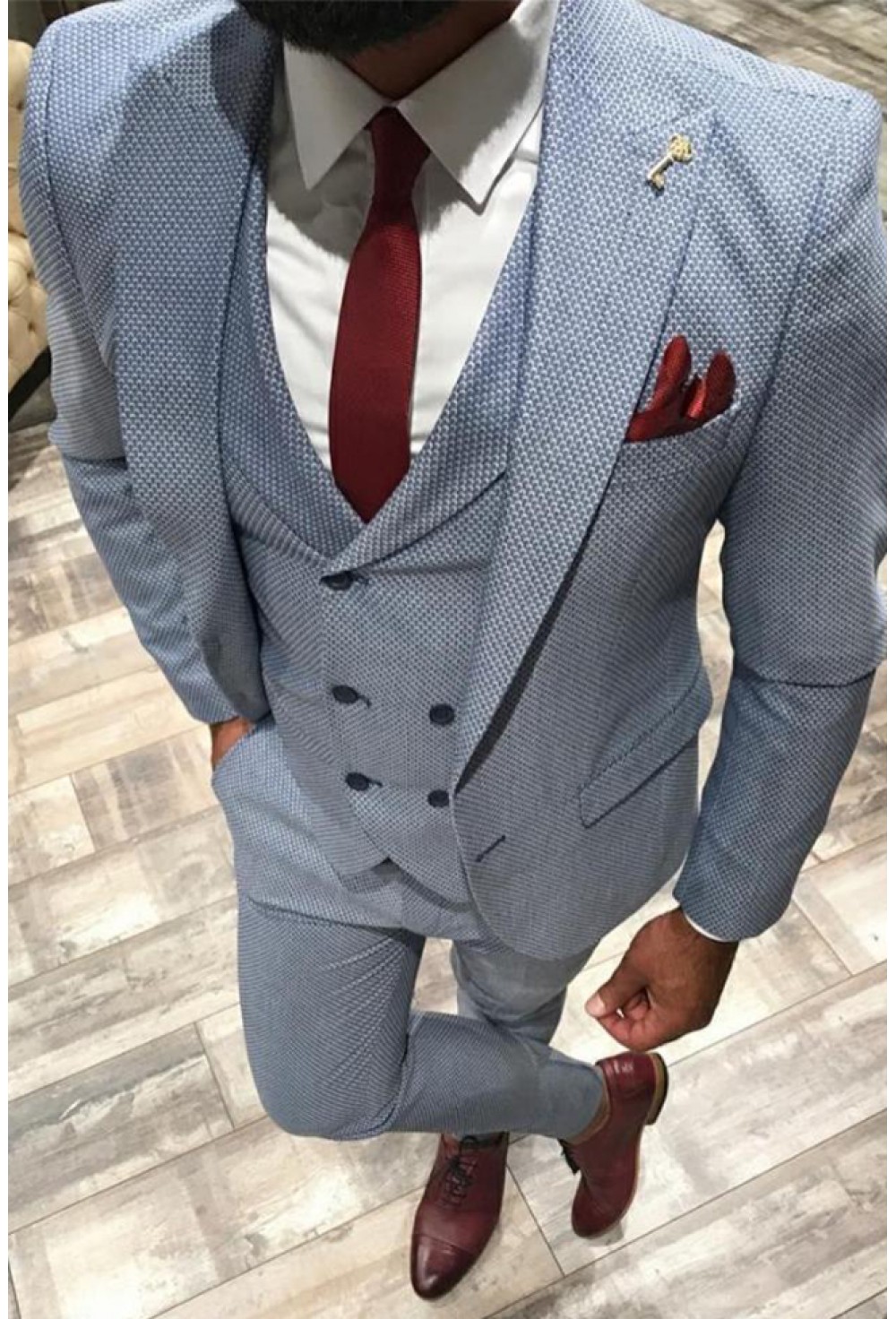 Micro Dot Tuxtured Suit