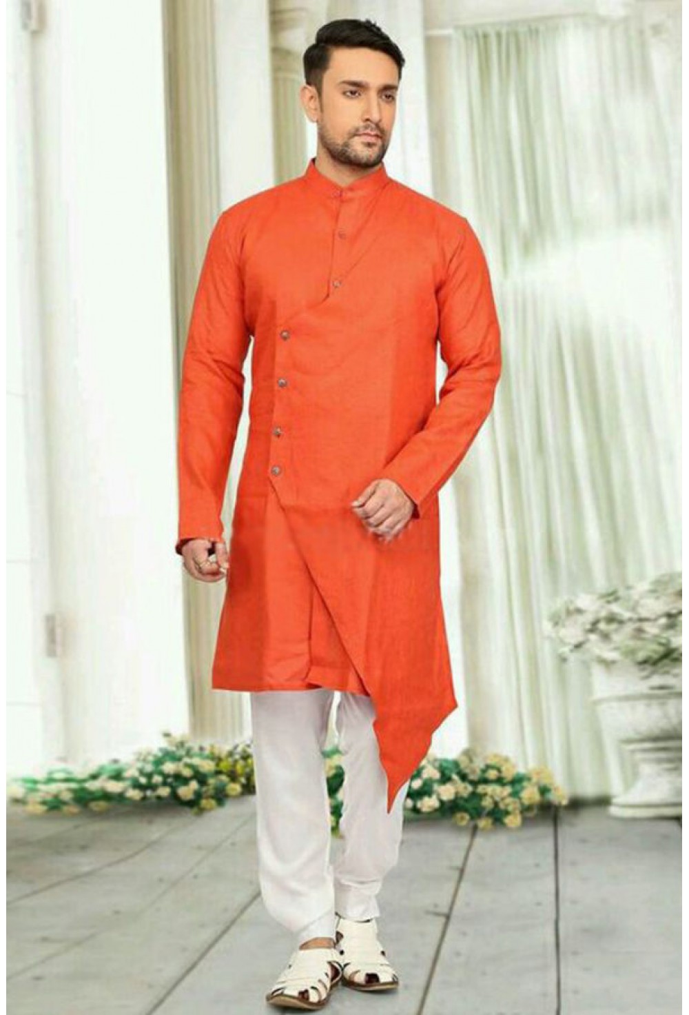 Orange designed kurta