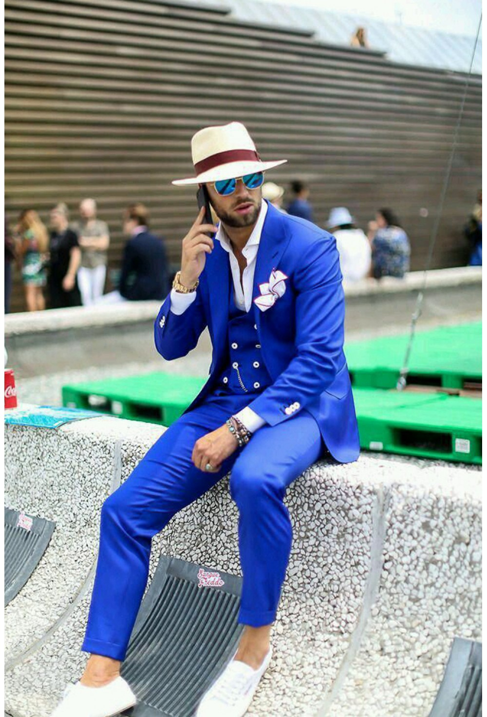Royal blue 3 psc suit