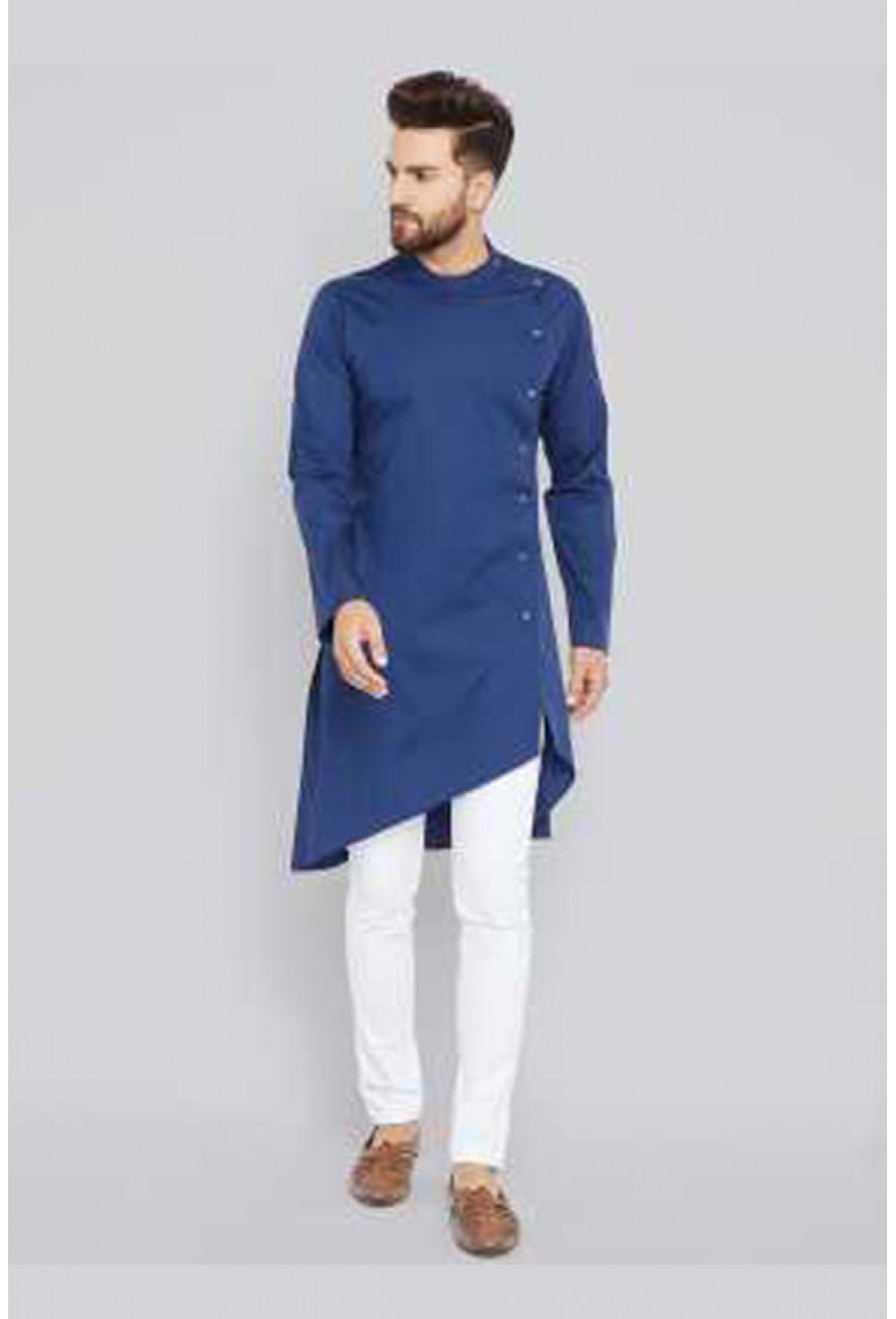 Royal blue designed kurta
