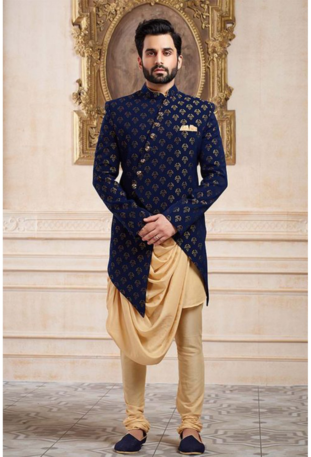 Velvet print indo western