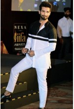 White & black designed short kurta