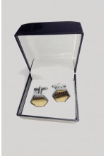 Silver Jewel Rhodium Plated Alloy Cuff-link