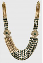 Green & Golden Moti Mala for men