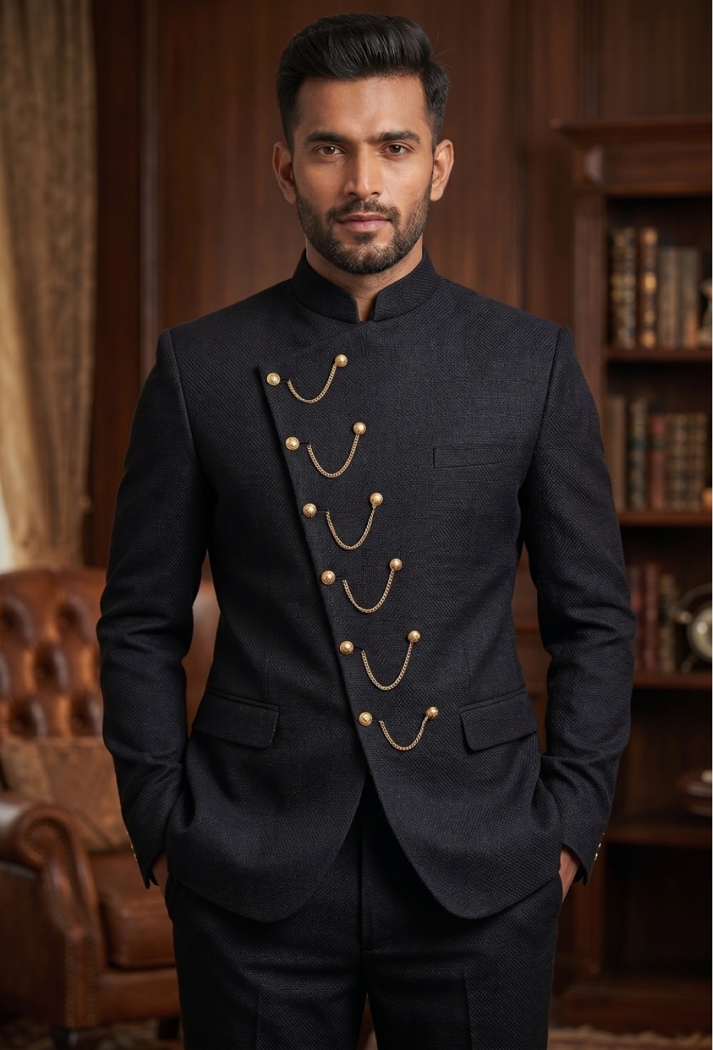 Tweed Bandhgala Suit