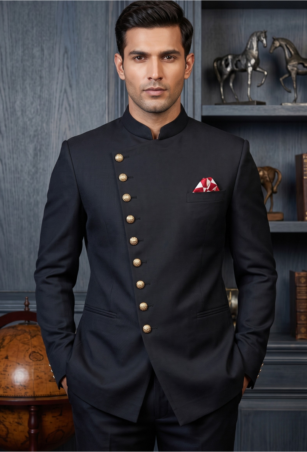 Black Bandhgala Suit