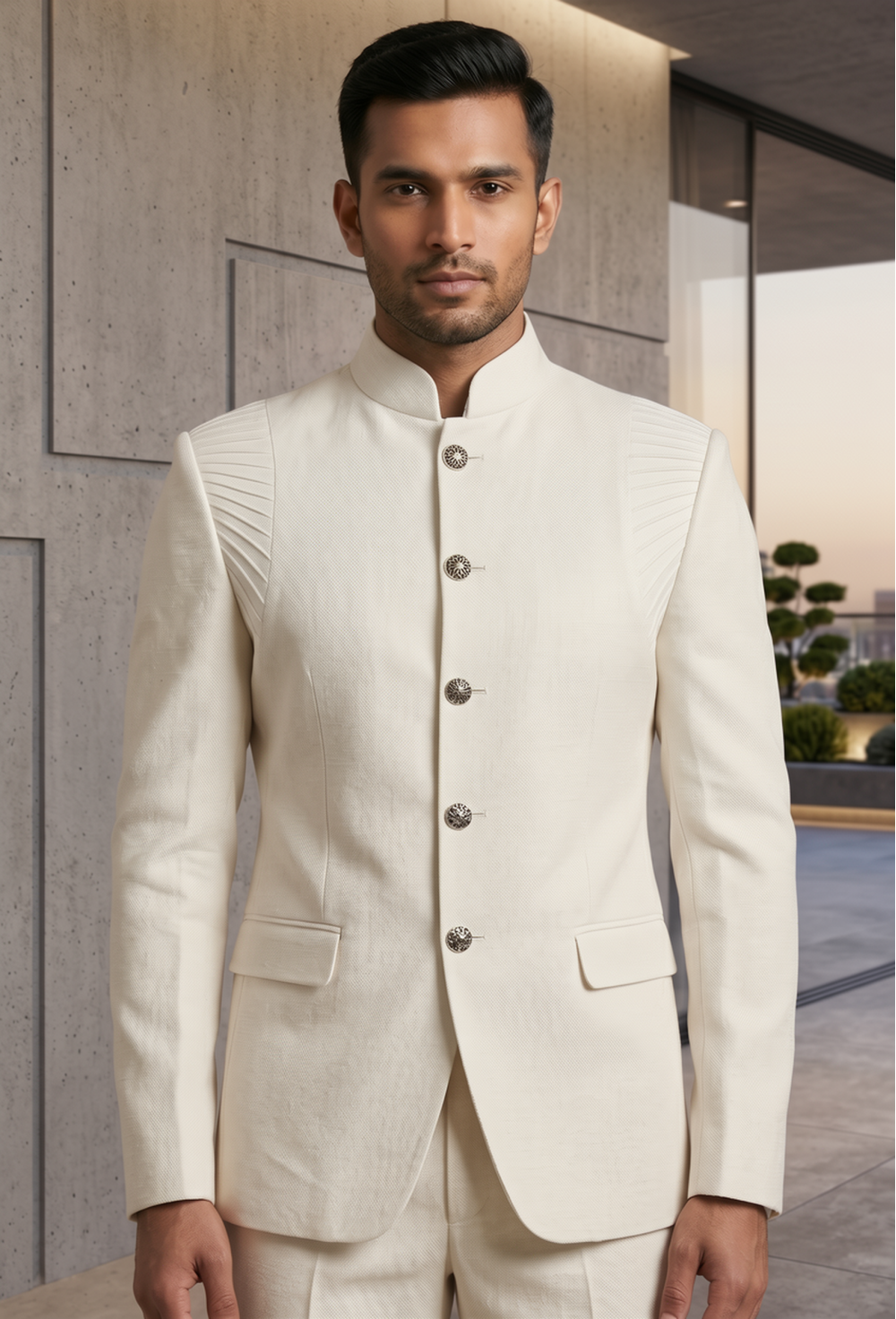 White Designer Bandhgala