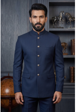 Dark Blue Bandhgala Suit