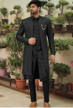 Premium Black Geometric Indo-Western
